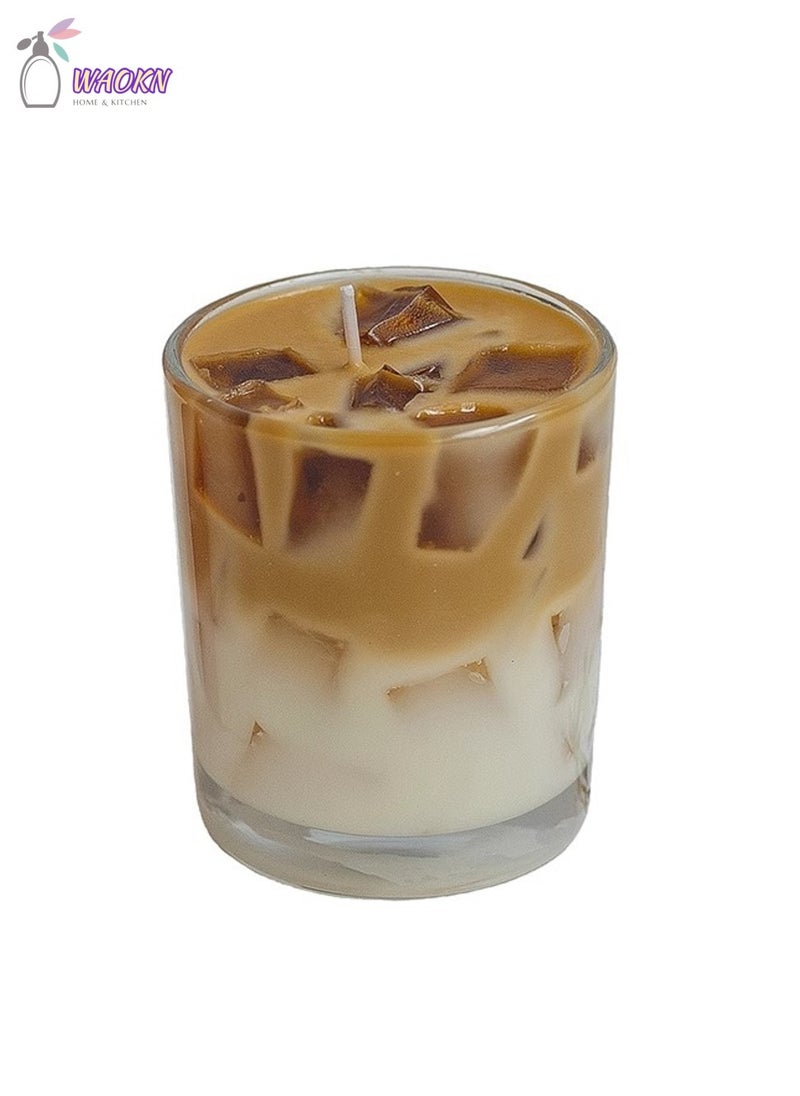 WAOKN - Iced Latte Simulation Aromatherapy Candle, Creative Soy Wax Aromatherapy Gift, Coffee Fragrance - Image 1