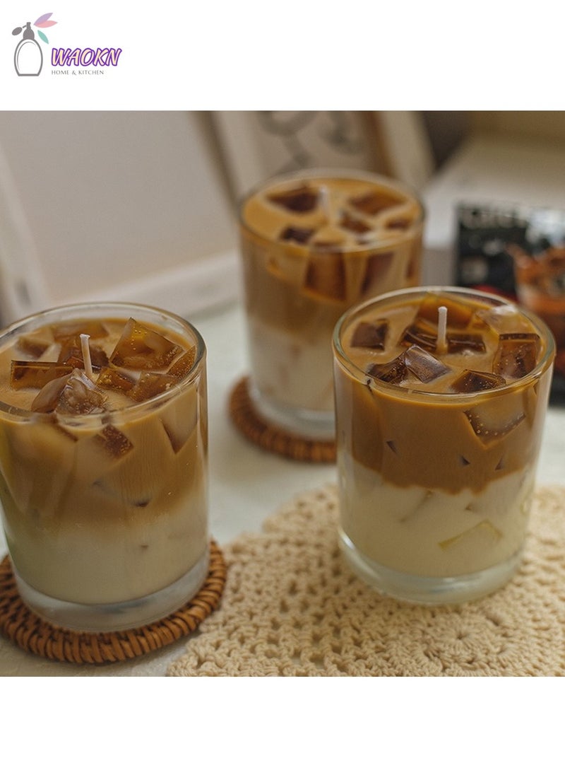WAOKN - Iced Latte Simulation Aromatherapy Candle, Creative Soy Wax Aromatherapy Gift, Coffee Fragrance - Image 1
