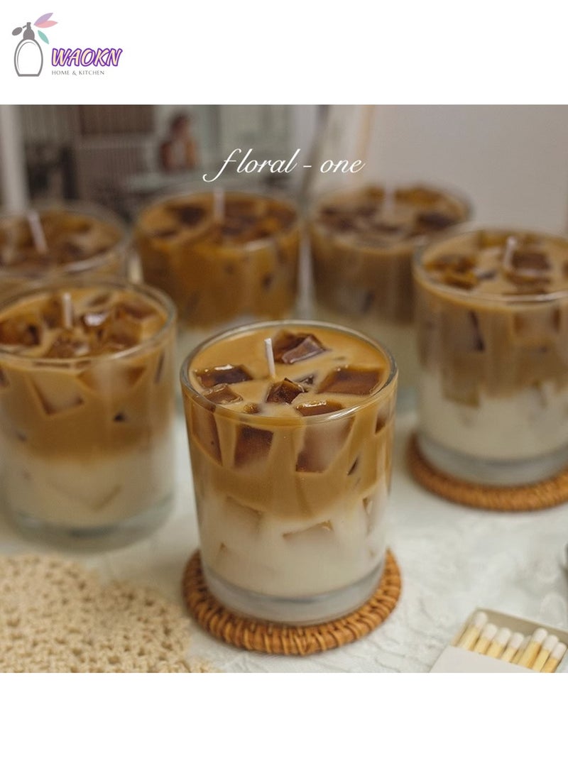 WAOKN - Iced Latte Simulation Aromatherapy Candle, Creative Soy Wax Aromatherapy Gift, Coffee Fragrance - Image 1