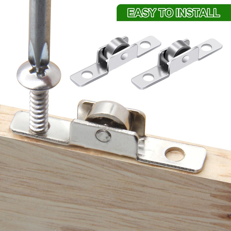 KIBBEH 12 Pack 3/8 Inch Push-Pull Sliding Window Roller Metal Wheels Universal Metal Sliding Axles Window Pulley Single Rollers Wheel Suitable For Windows Cabinets Doors And Other Diy Work - Image 4