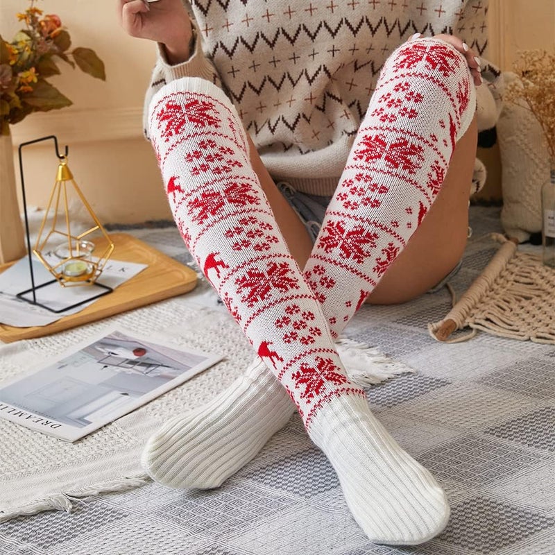 Pcavin Thigh High Socks for Women Cable Knit Over the Knee Boot Socks, Long Warm Leg Warmers Winter - Image 4