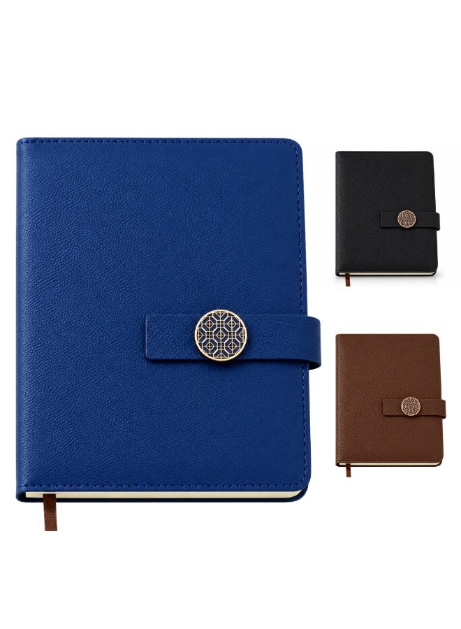 A5 Magnetic Closure Notebook Journal, Premium PU Leather Hardcover Notebook, Lined Writing Pages, Durable Stitched Journal, Portable Daily Planner Diary for Office, School, Travel, Meetings & Home (Multi-colour)