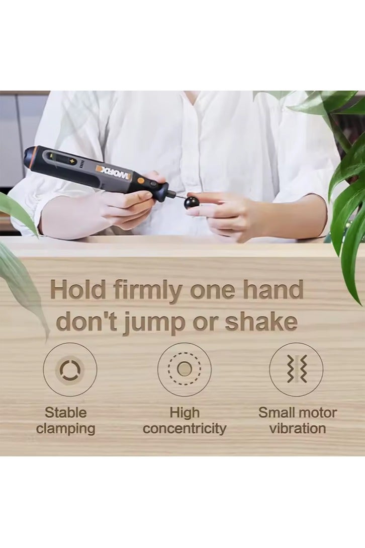 Worx WX106 Rotary Tool 8V Cordless Mini Drill Engraving Grinding Polishing Machine USB Charger Variable Speed Power Tools Set - Image 2