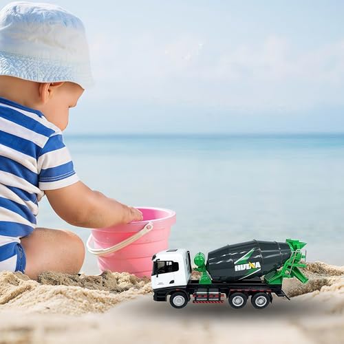 Gemini&Genius Cement Truck Toy for Kids, Construction Vehicle Heavy Duty Cement Mixer Truck for Pretend Play, 1/50 Scale Diecast Alloy Vehicles Toy for Kids - Image 4