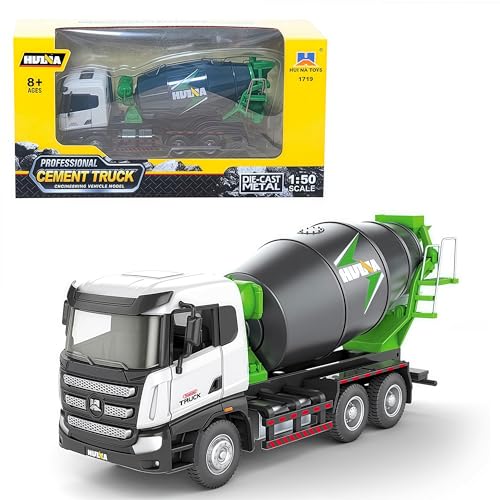 Gemini&Genius Cement Truck Toy for Kids, Construction Vehicle Heavy Duty Cement Mixer Truck for Pretend Play, 1/50 Scale Diecast Alloy Vehicles Toy for Kids - Image 1