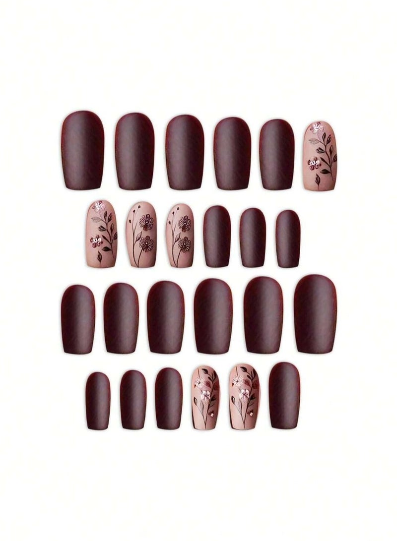 اظافر مزيفه بتصميم مربع تحتوي العلبه على 24 ظفر مع مبرد اظافر و صمغ - Image 2