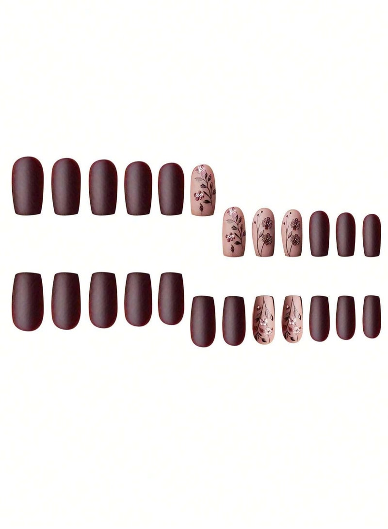 اظافر مزيفه بتصميم مربع تحتوي العلبه على 24 ظفر مع مبرد اظافر و صمغ - Image 3