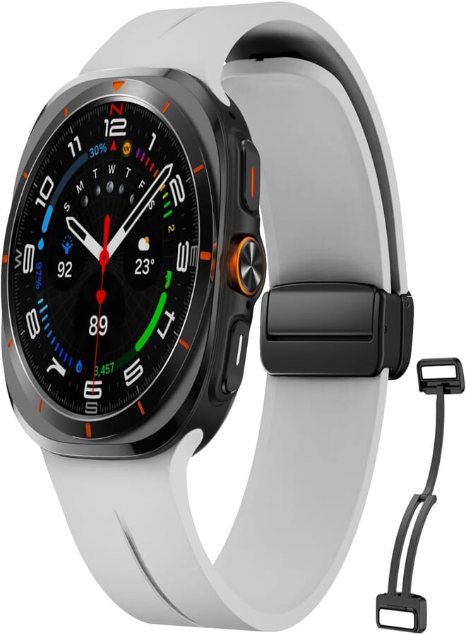 Compatible with Samsung Galaxy Watch Ultra Bands 47mm,Magnetic Silicone Band Compatible with Galaxy Watch 7 Ultra Band 2024 Replacement Strap Men Women