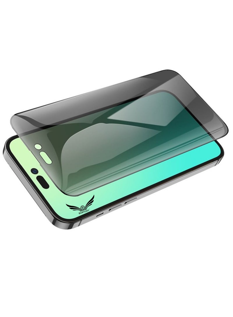 BORTONY 14 Pro Privacy Full Coverage Screen Protector Anti-Spy Tempered Glass Film Edge to Edge Protection Case Friendly for iPhone 14 Pro 6.1-Inch - Image 4