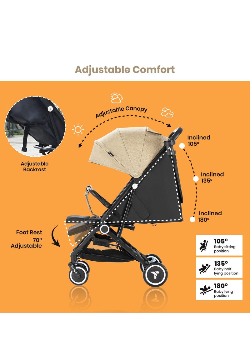 TEKNUM Travel Cabin Stroller With Coffee Cup Holder - Ivory - Image 3