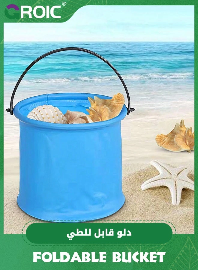 GROIC 5 Pcs Mini Folding Beach Bucket, Paint Brush Washing Bucket, Perfect for Beach and Water Games, Outdoor Garden Watering, Washing, Camping, Travel, Picnic - Image 4