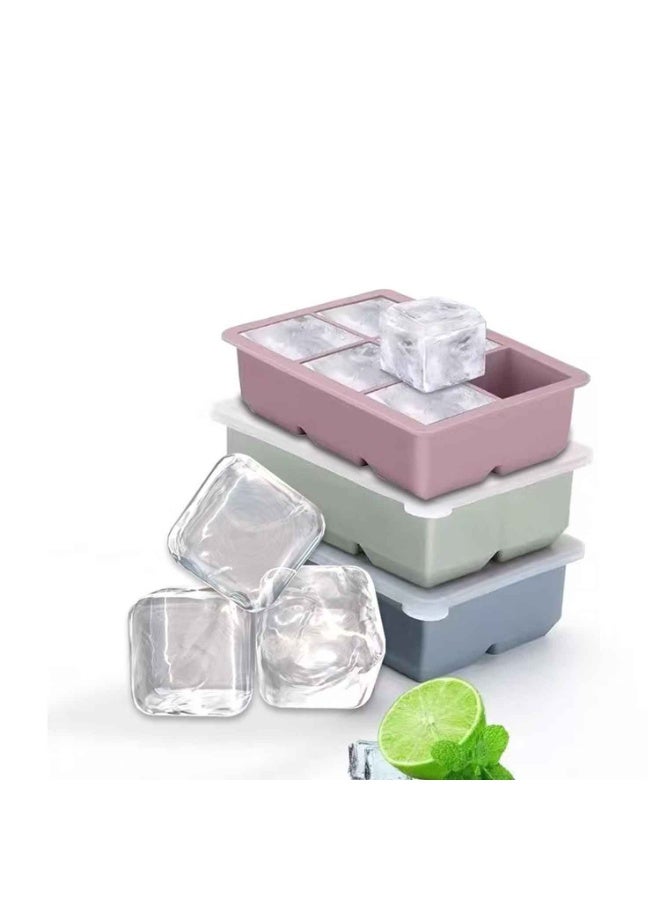 Silicone Ice Cube Trays 3 Pack,Large Size Silicone Ice Cube Molds with Leak Proof Removable Lid Square Ice Cube Tray,for Coffee,Soda, Stackable Flexible Ice,Summer Essentials - Image 2
