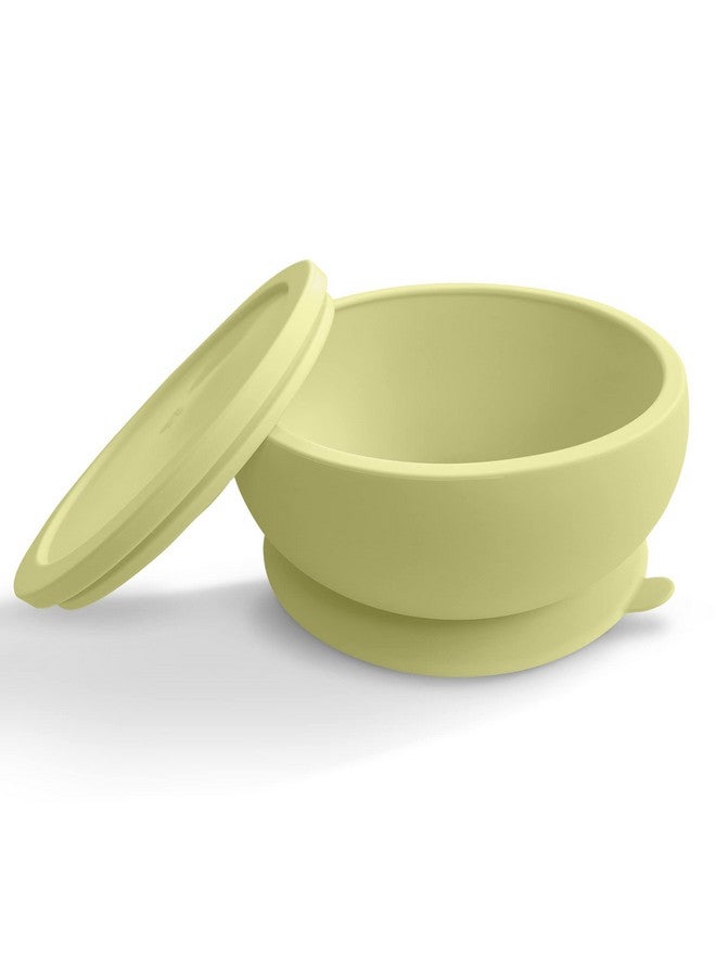 Abiie Octopod Silicone Baby Suction Bowl With Lid Toddler & Baby Bowls Baby Food Containers Spill Proof Bowls For Toddlers Suction Baby Bowls With Lids Food Grade Silicone Bowls For Babies (Yellow) - Image 1