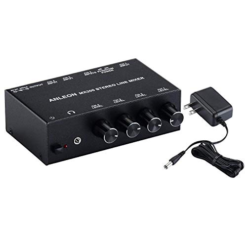 ANLEON Stereo Line Mixer four channel mixer, microphone XLR RCA mixes audio - Image 4