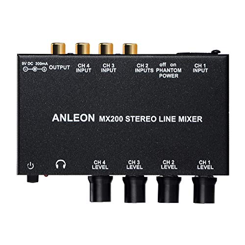 ANLEON Stereo Line Mixer four channel mixer, microphone XLR RCA mixes audio - Image 3