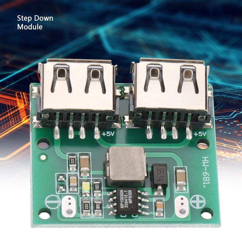 klarako Charger Module, Dual USB Output 9V/12V/24V to 5V 3A DC-DC Step Down Power Charger Module USB Port Module Step Down Charger Module - Image 4