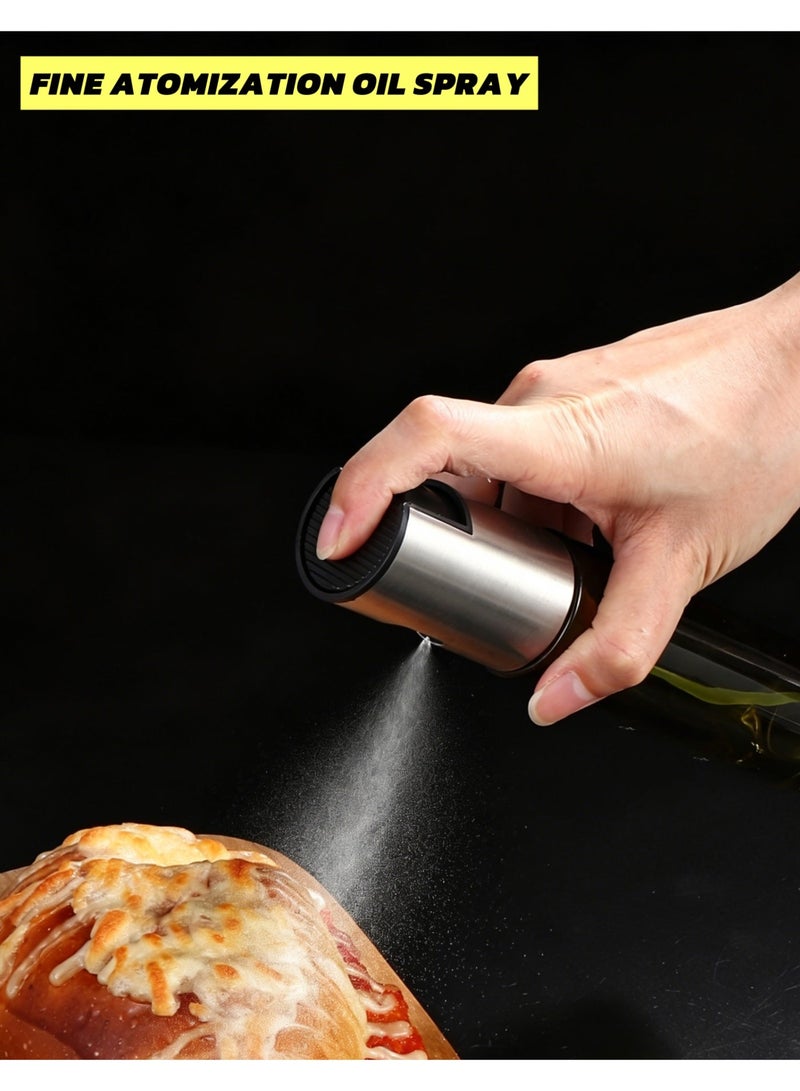 Pack of 2 Oil Sprayer for Cooking, 100ml Glass Oil Spray Bottle with 304 Stainless Steel Nozzle, Leak-Proof & BPA-Free perfect for Olive Oil, Avocado Oil, Air Fryer, Salad, BBQ & Roasting - Image 2