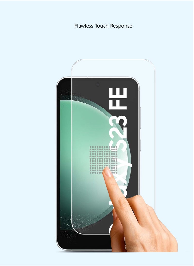Techie HD Tempered Glass Screen Protector for Samsung Galaxy S23 FE - Anti Reflection Anti Bubbles 9H Hardness 0.33 mm Rounded Edges Easy Installation  - Image 3
