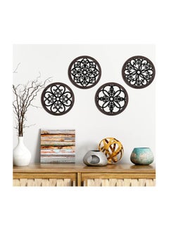 MIRFA Wooden Wall Art With Self Adhesive Base - Black (Wagon Wheels - Pack of 4)  - Image 3