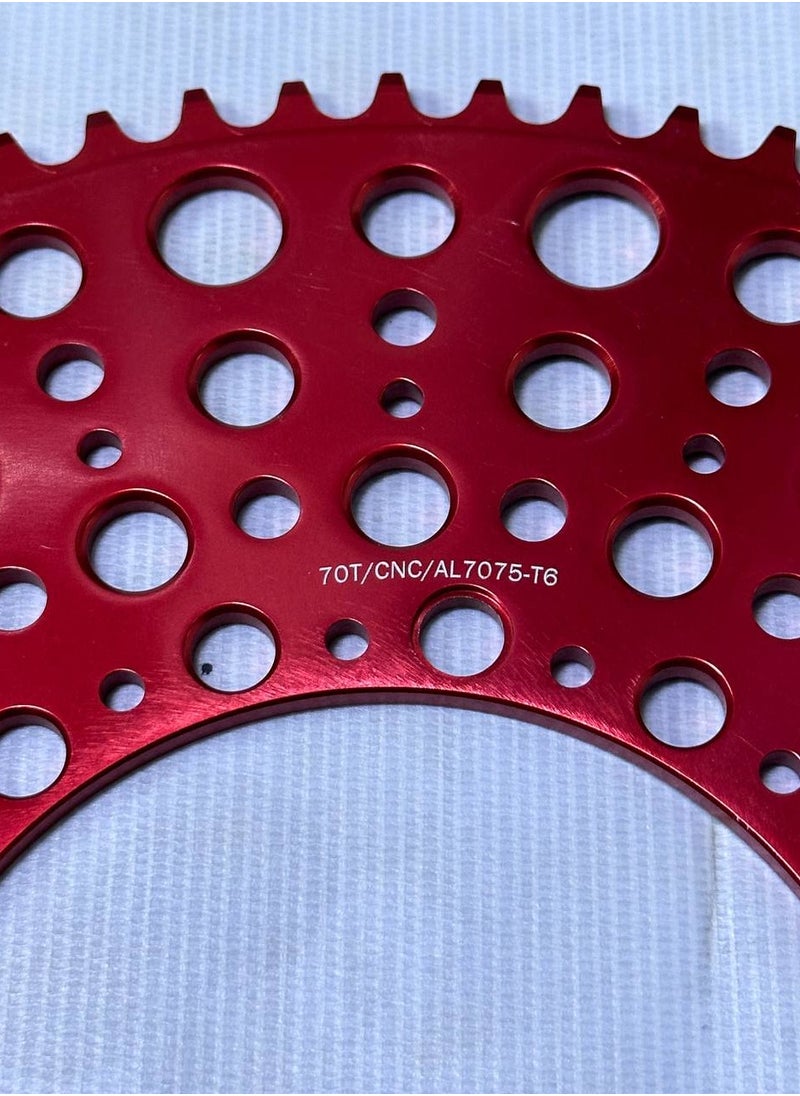 Litepro Chainring 70T Red Color, 130Bcd, Folding Bike  - Image 2