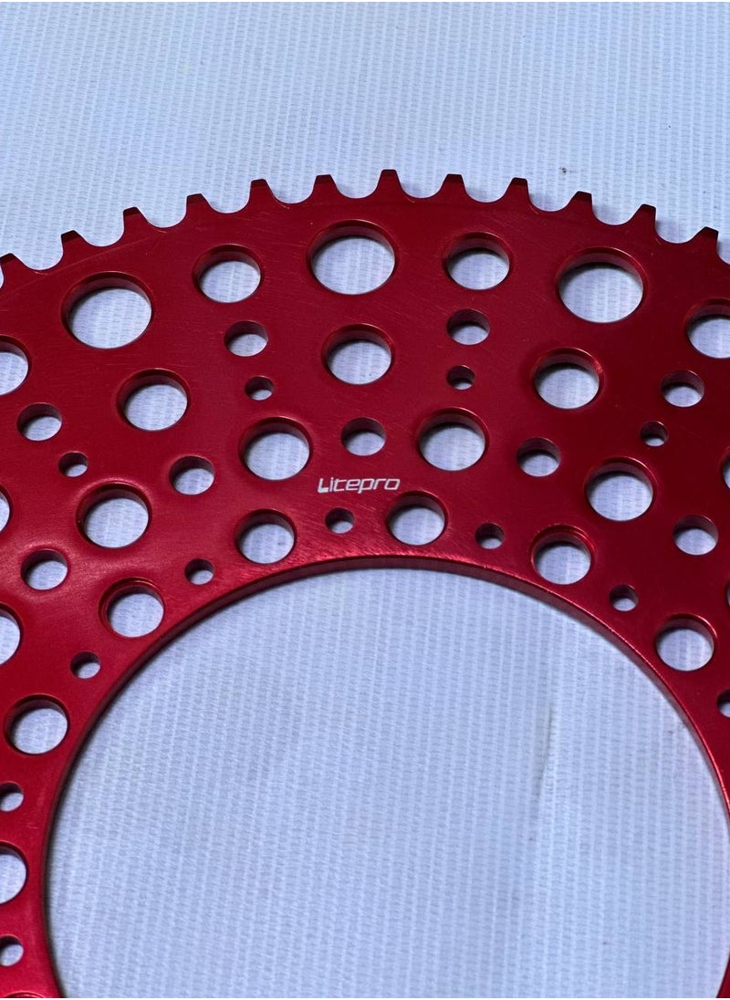 Litepro Chainring 70T Red Color, 130Bcd, Folding Bike  - Image 3