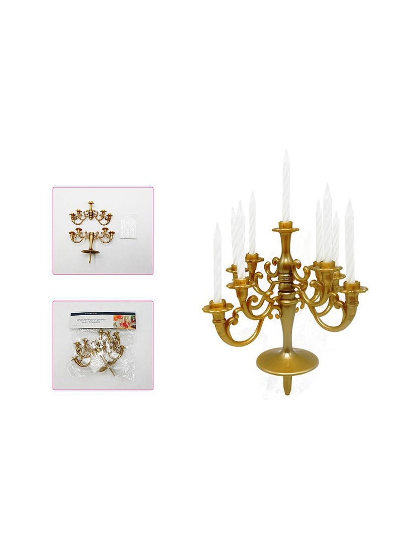 PARTY FUN - Candle Stand with 9 Holders and Candles Perfect for Birthday, Wedding, Anniversary, and Special Occasions - Image 1