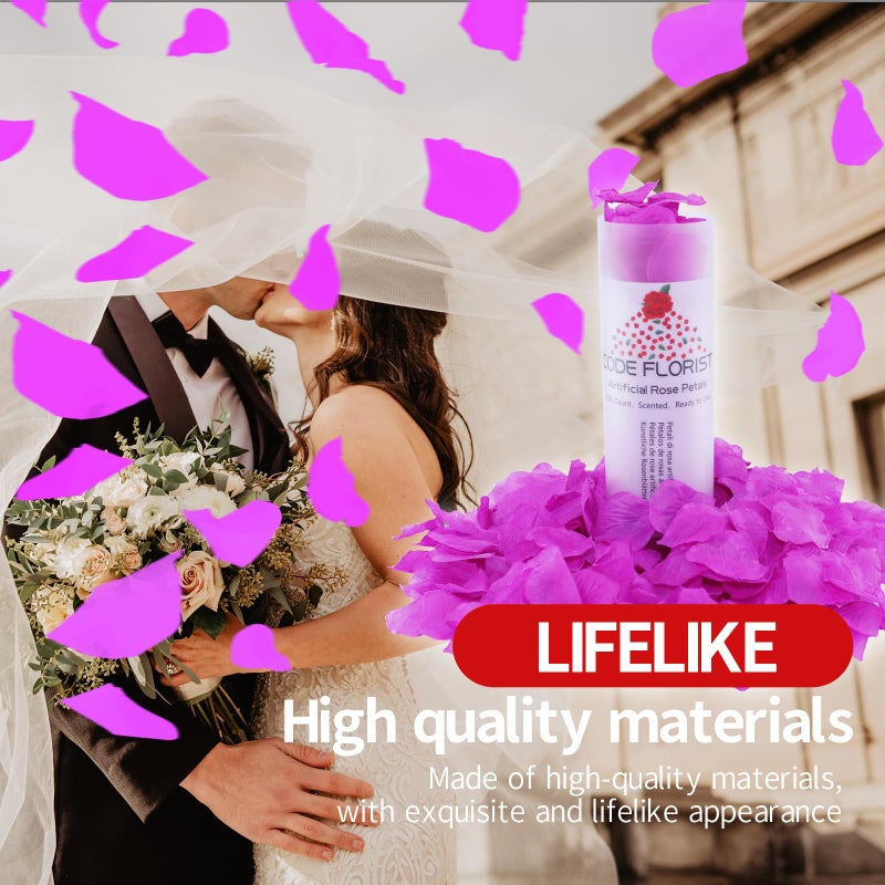 CODE FLORIST 1100 PCS Silk Rose Petals for Valentine's Day Fake Rose Petals for Romantic Night Wedding Proposal Anniversary Flower Decorations(Separated Scented Purple) - Image 2