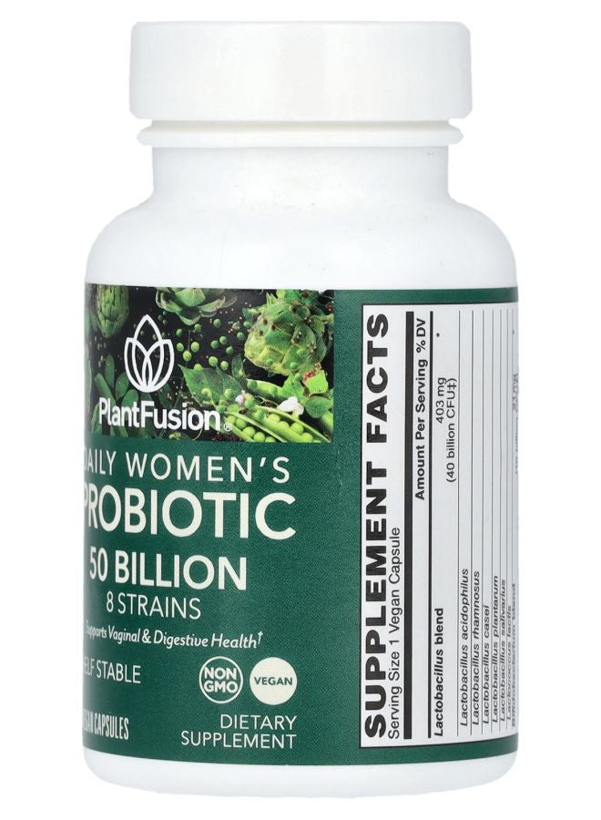 PlantFusion Daily Women's Probiotic 50 Billion 30 Vegan Capsules - Image 2