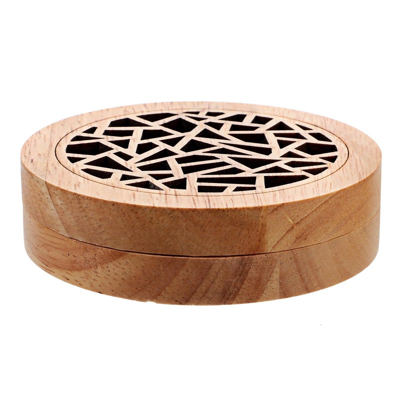 Handcrafted Wooden Cone Incense Burner Hollow Round Aroma Holder for Home Meditation Yoga Decor - Image 2