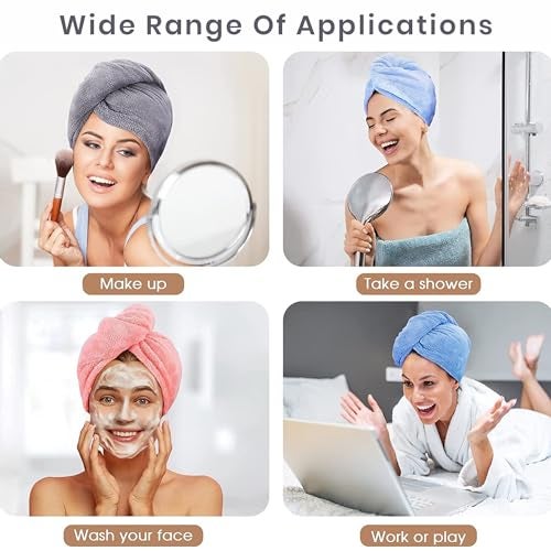 Yellow Weaves 2 Pcs Microfiber Hair Towel Wrap for Women Super Absorbent Head Towel Wrap for Ladies Hair Turban Quick Drying Microfiber Towel for Hair Salon Quality Hair Dry Cap (Multicolor) - Image 4