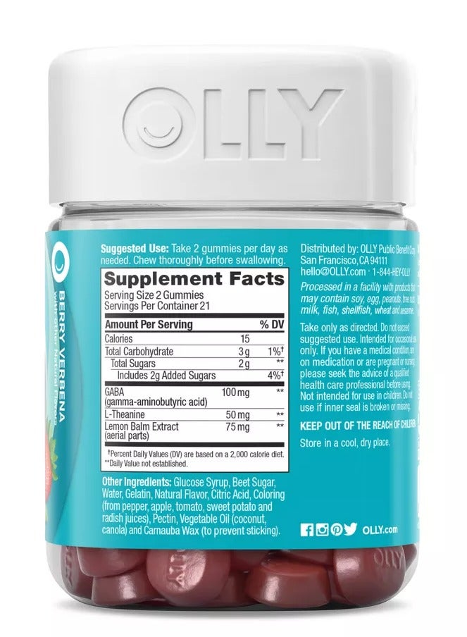 OLLY Goodbye Stress, Berry Verbena, 42 Gummies - Image 2
