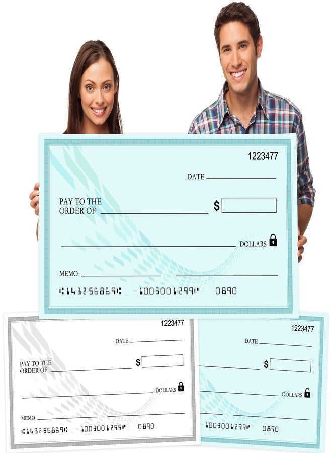 MLcnleS Big Checks for Presentations - Huge 30x16 Inch Fake Check for Awards & Donations - Reusable & Perfect for Events - Image 1