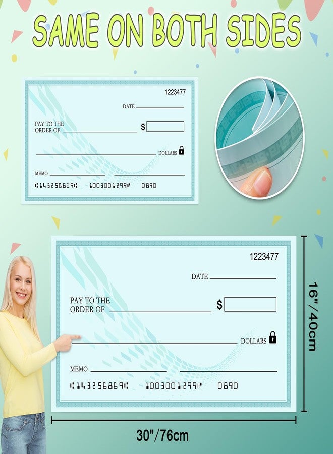 MLcnleS Big Checks for Presentations - Huge 30x16 Inch Fake Check for Awards & Donations - Reusable & Perfect for Events - Image 5