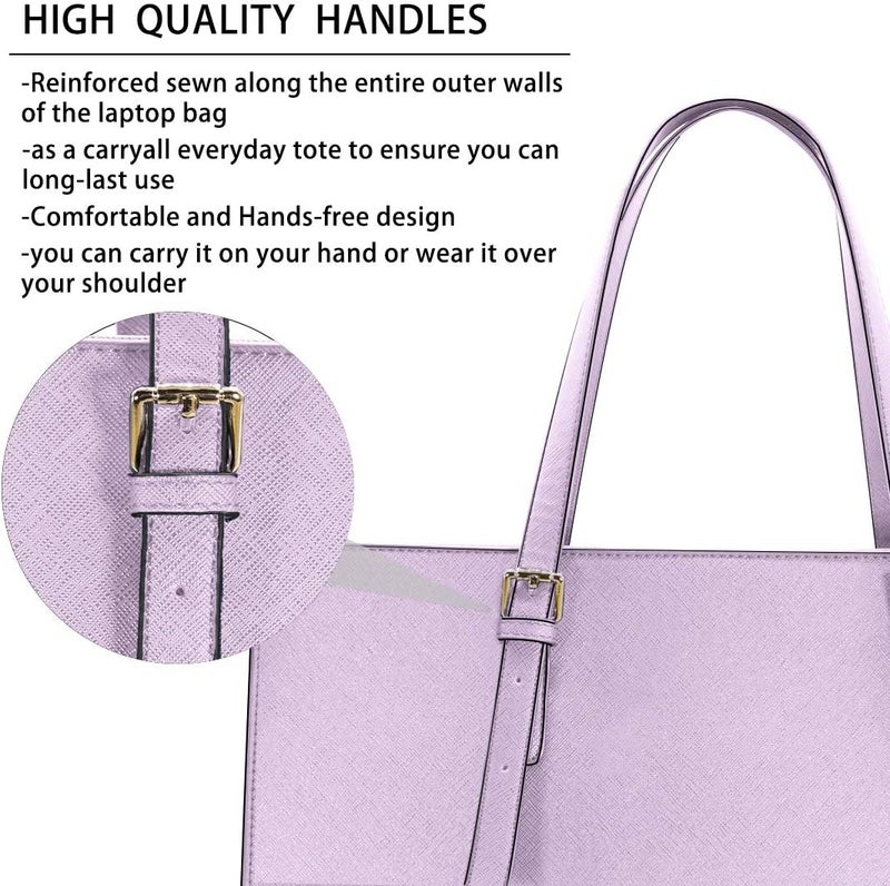 NUBILY Laptop Bag for Women Waterproof Lightweight Leather 15.6 Inch Computer Tote Bag - Image 5