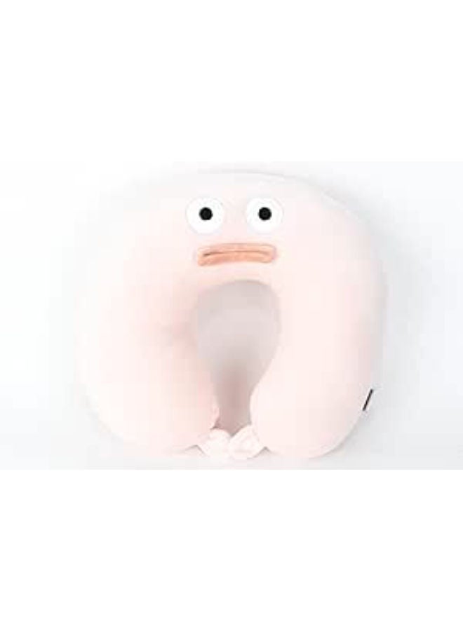 Comfy Kids Eyes Neck Support Soft Fiber Travel Neck Pillow U-Shape For Car, Travel, Office,Airplane and Gifts - Pink - Image 1