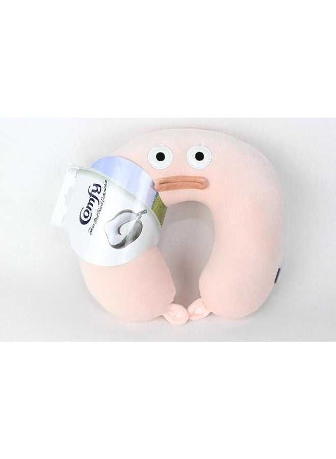 Comfy Kids Eyes Neck Support Soft Fiber Travel Neck Pillow U-Shape For Car, Travel, Office,Airplane and Gifts - Pink - Image 3