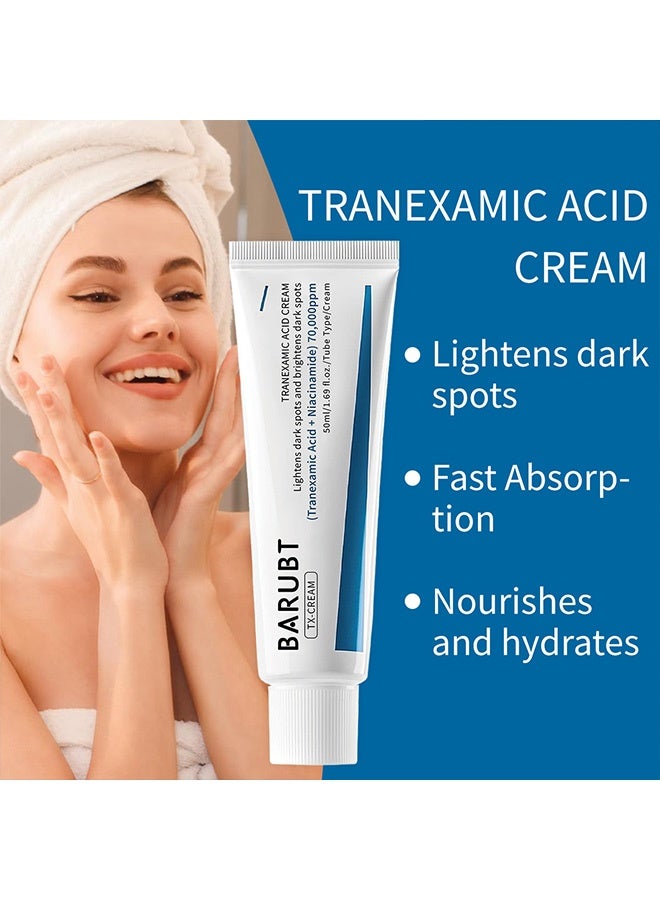 باروبت كريم TX-CREAM، كريم حمض الترانكساميك، يفتح البقع الداكنة ويضيء البقع الداكنة، (حمض الترانكساميك + النياسيناميد) 70,000 جزء في المليون، 50 مل - Image 2