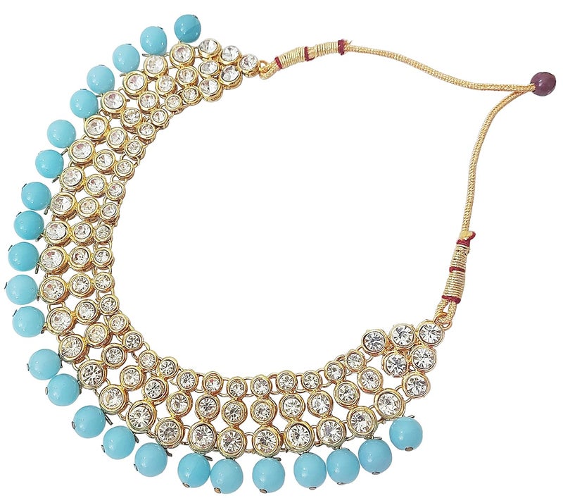 CHRISHAN Store gold plated designer stone pearl necklace set for women and girls. - Image 5