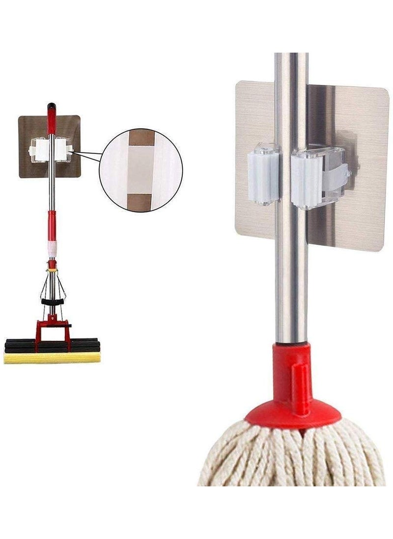 svk dream SVK Dream Self Adhesive Reusable AntiSlip Broom and Mop Holder Wall Mounted for Home6  - Image 3