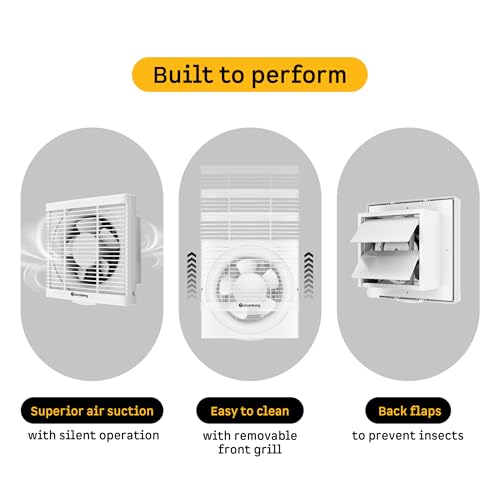 atomberg Efficio Exhaust Fan 150mm (6 Inches) | BLDC Motor | 13W| Low Noise | 2000 RPM| Ideal for Bathroom, Kitchen | Easy to Clean | Installation-Square Cut (175mm) | 2 Years Warranty | White - Image 2