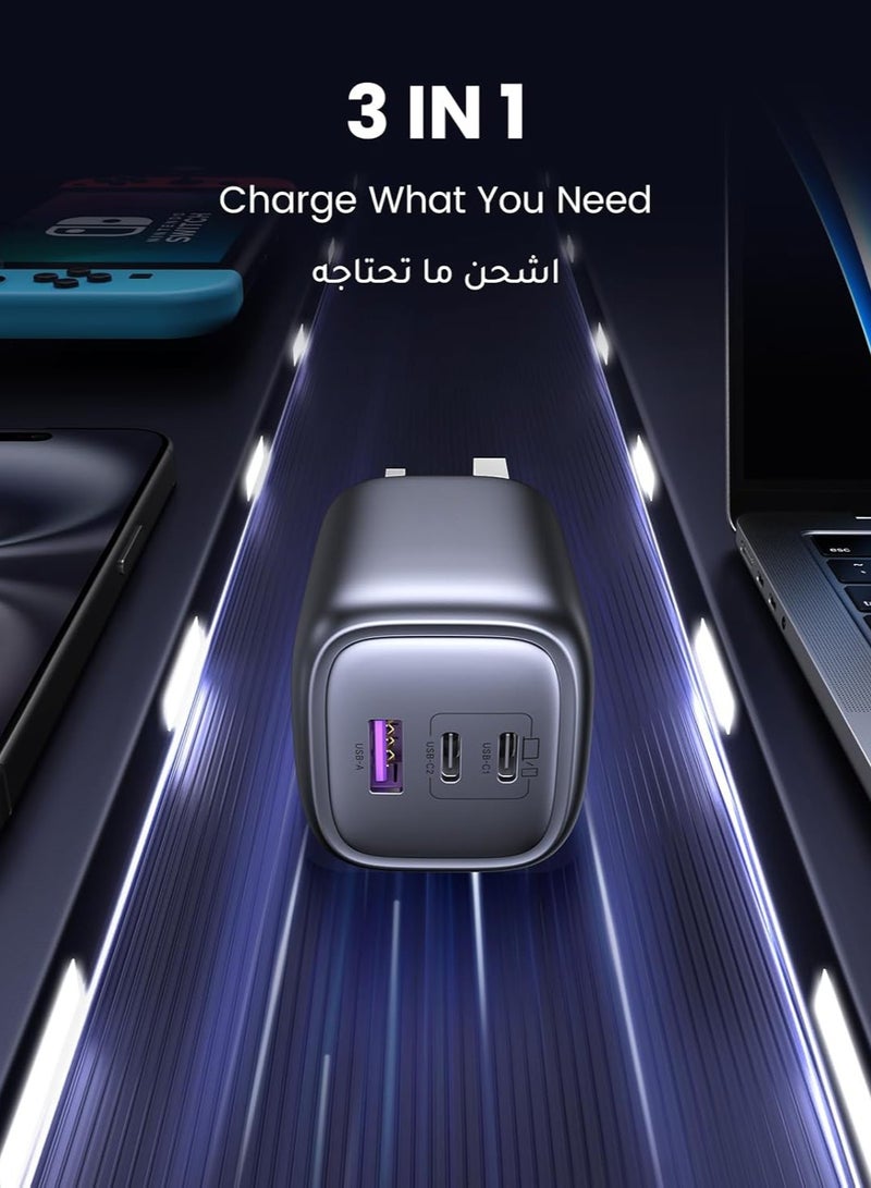 General 65W USB C Charger 3 Port Foldable GaN Laptop Adapter Fast Charger Type C Wall Adapter  - Image 5