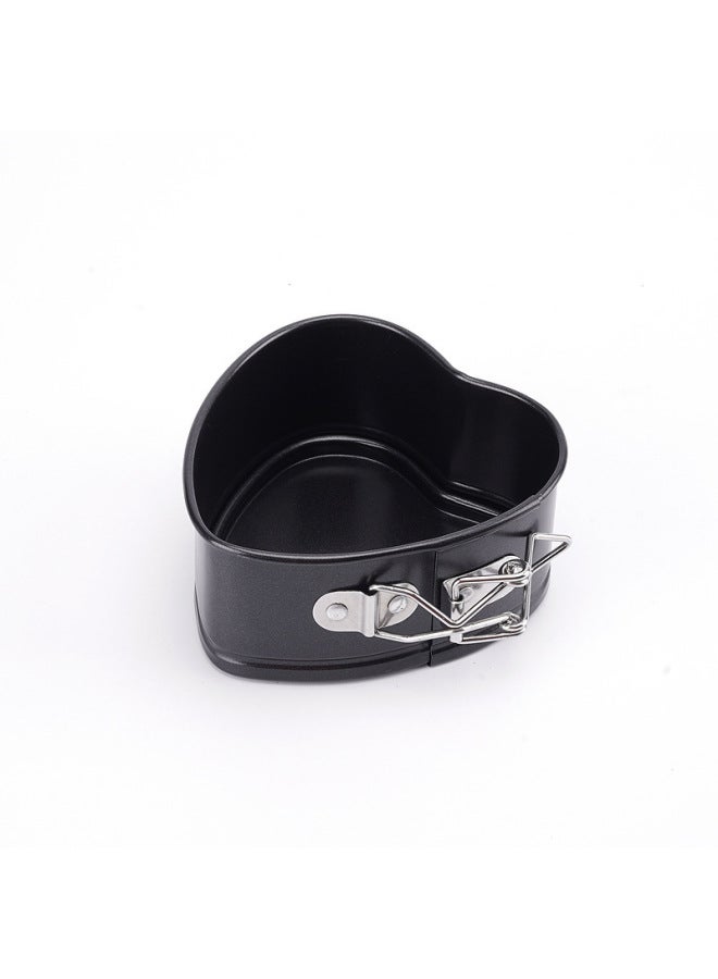 Cake Mold 4/6/7/8/9/10 Inch Round Thickened Non-stick Coated Carbon Steel Lock Baking Pan Qi Feng Cake Mold-Specifications:4 Inch Heart (bulk 118g) - Image 1