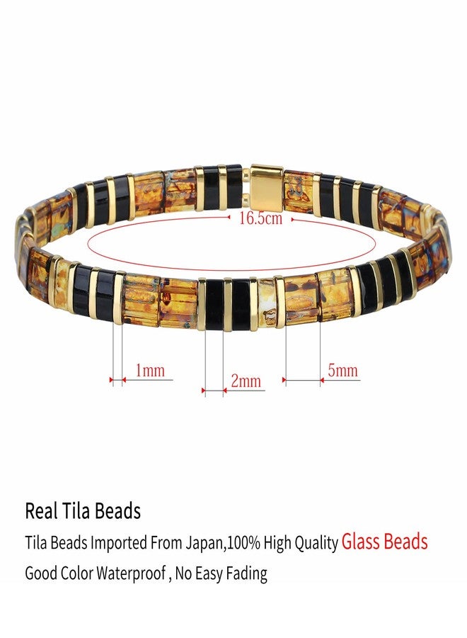 KELITCH Women Friendship Bracelets Tila Miyuki Beaded Bracelets Colorful Women Stretch Bracelets - Image 5