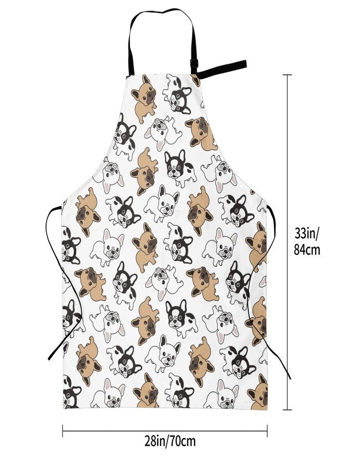 Wisedeal Bulldog Dog Puppy Waterproof Bib Apron with 2 Pockets, Adjustable Kitchen Chef Apron for Men Women Cooking Grooming Bbq - Image 3