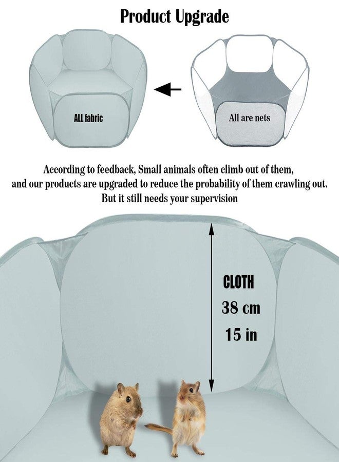 GABraden Small Animal Cage Tent Playpen with Fabric,Reptiles Cage,Breathable Transparent Pet Playpen Pop Open Outdoor/Indoor Exercise Fence,Portable Yard Fence (Solid-Grey) - Image 2
