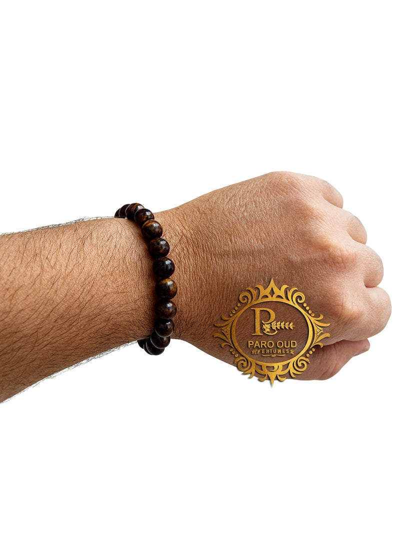PARO OUD Vietnamese Wild Agarwood Bracelet I Natural Oud Scent I Dark Brown, 9mm Round Beads - Image 3