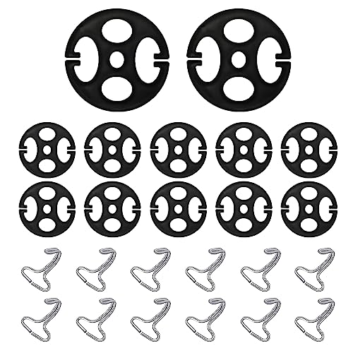 Kewucn 24PCS Car Seat Cover Plum Plate Metal Hooks, 12PCS Metal Hooks Set Locking Clip & 12PCS Plastic Auto Seat Covers Chucks, Plastic Fastener Fit Replacement Accessories for Car Seat (Black) - Image 1