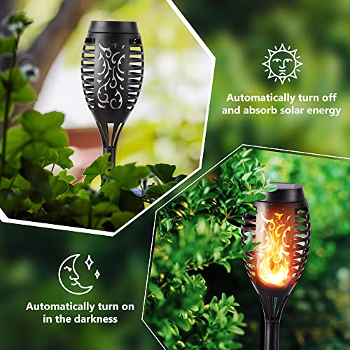 Toodour Solar Halloween Lights Outdoor, 6 Pack LED Torch Lights Flickering Flame, Waterproof Solar Outdoor Light - Landscape Decoration Lighting for Garden, Lawn, Yard, Halloween Decorations - Image 4