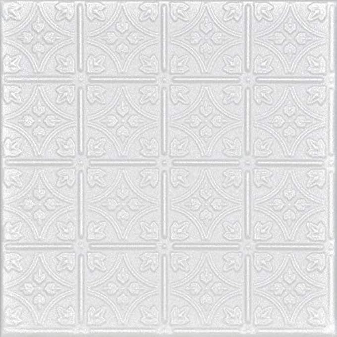 R125 EMMA'S FLOWERS FOAM GLUE-UP CEILING TILE (128 SQ. FT./CASE), PACK OF 48, PLAIN WHITE