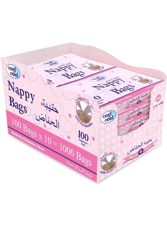 Cool & Cool Nappy Bags 100's (Pack of 10) Diaper Disposable Bags - Image 1